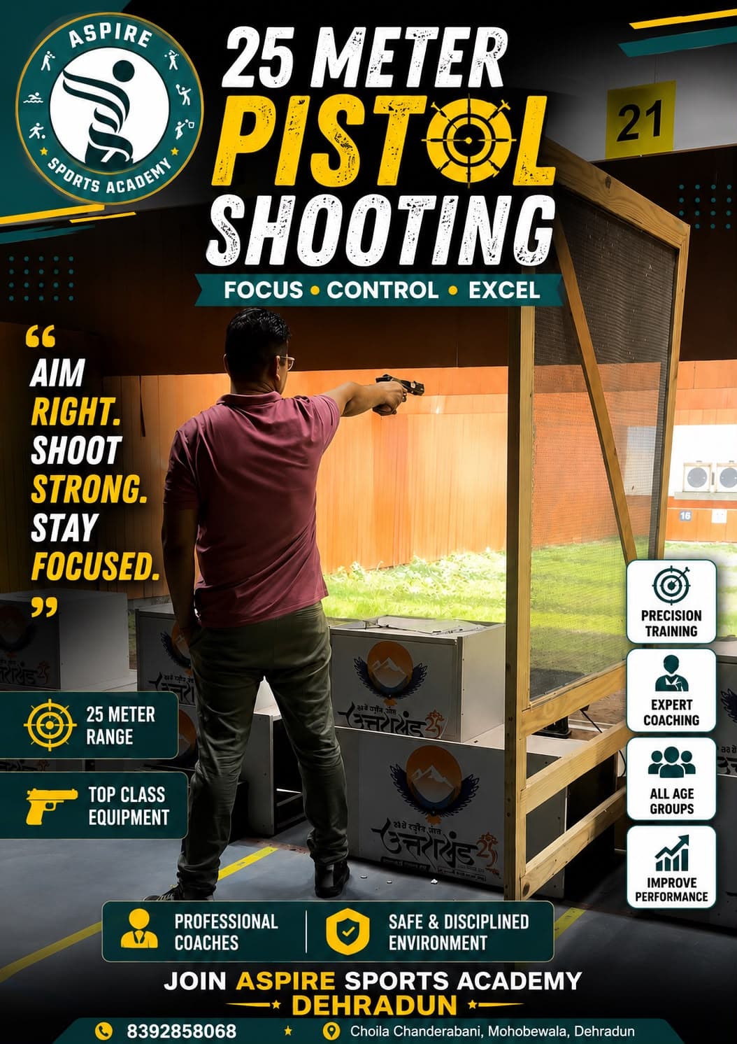 25m pistol shooting training at Aspire Sports Academy
