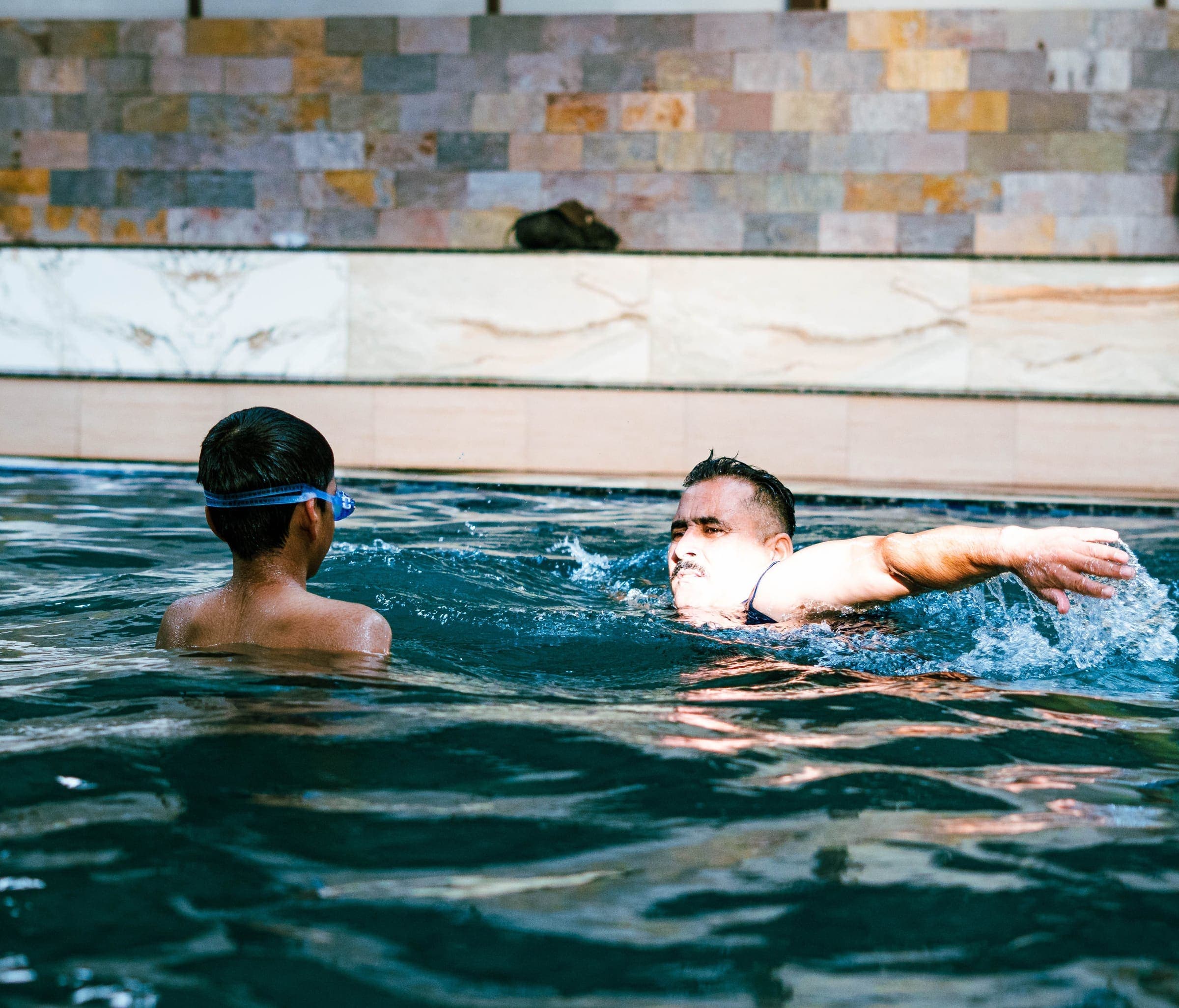 Swimming stroke demonstration at Aspire Sports Academy