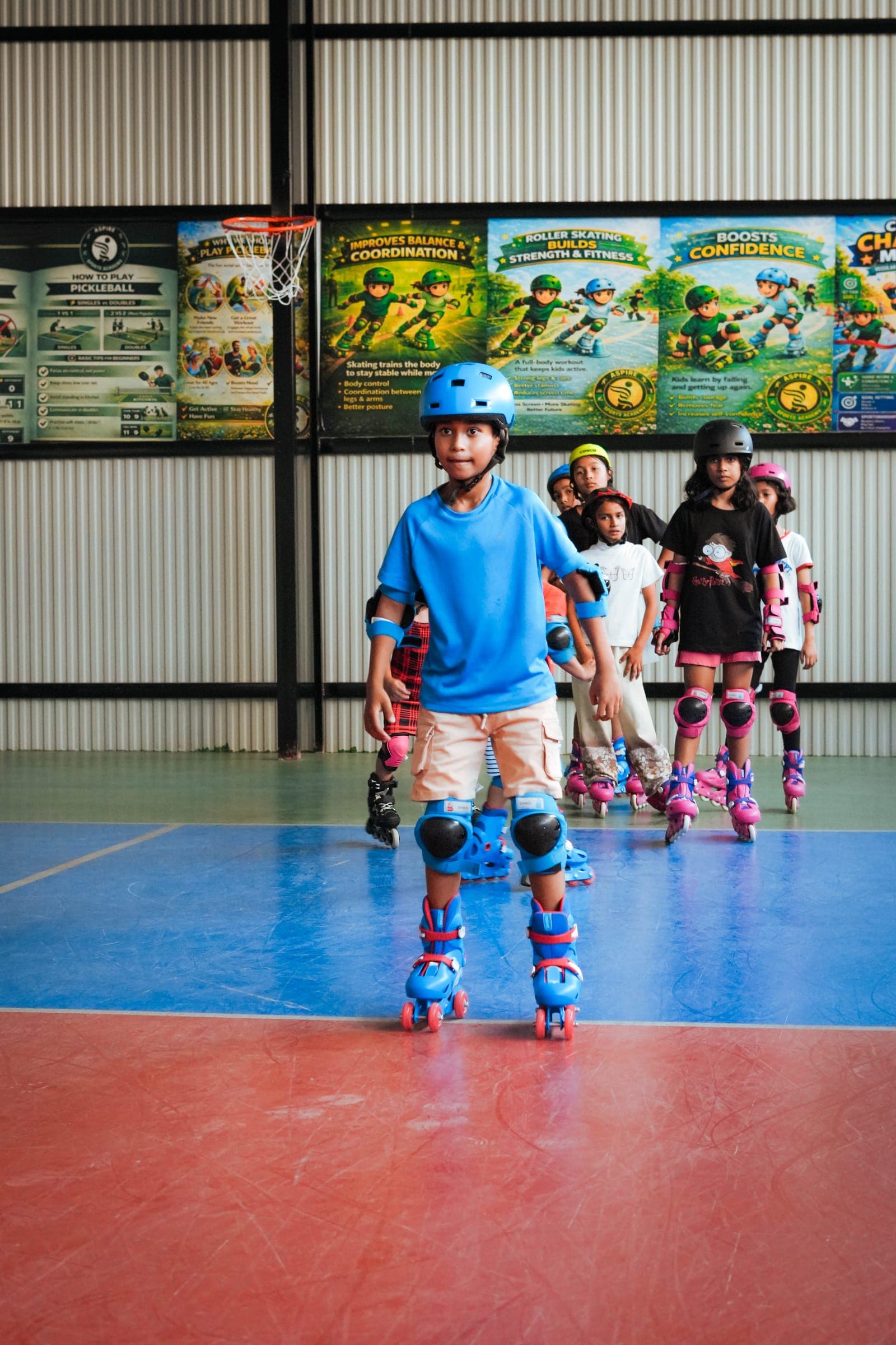 Roller skating class at Aspire Sports Academy