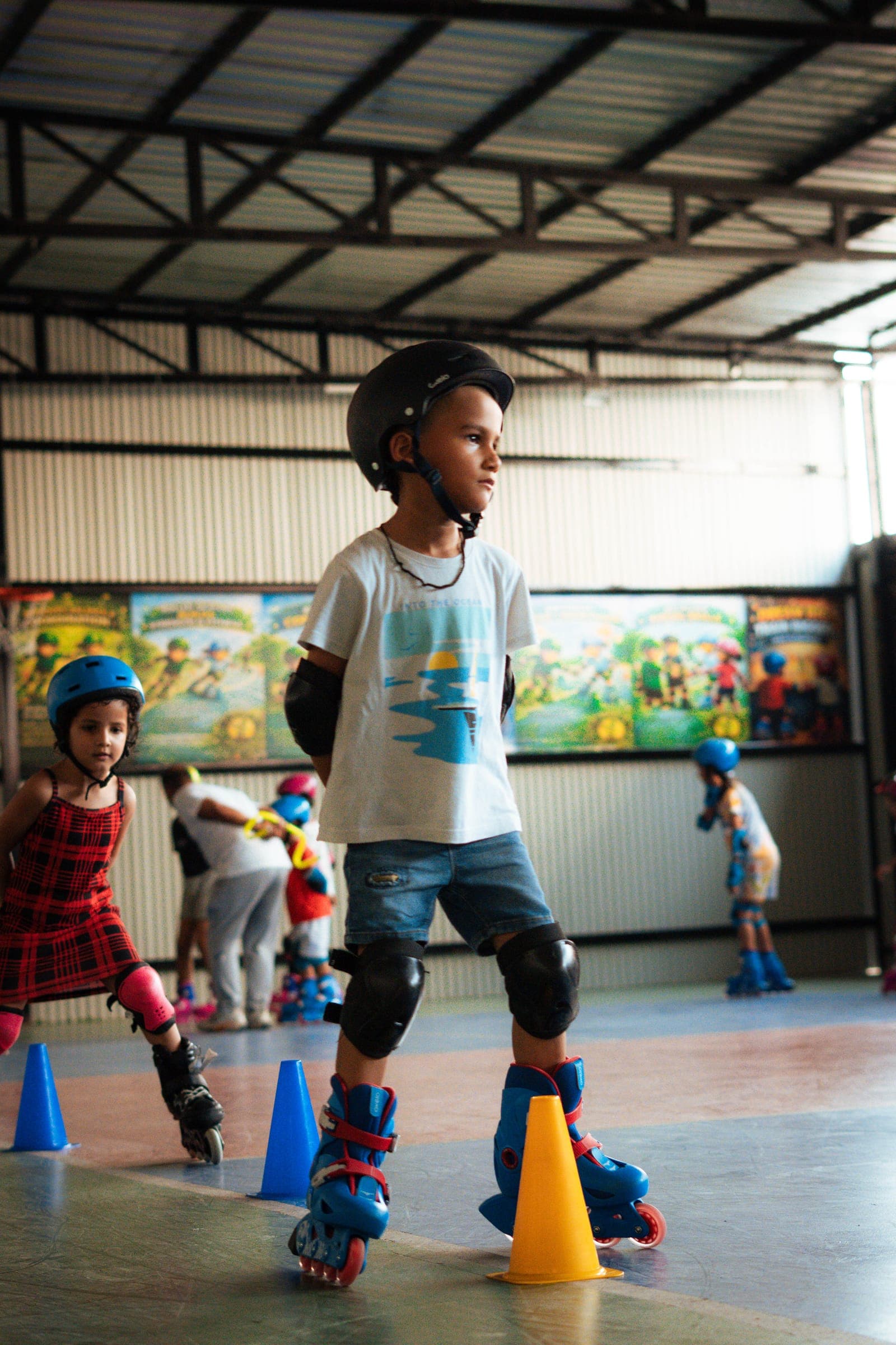 Youth roller skating practice at Aspire Sports Academy
