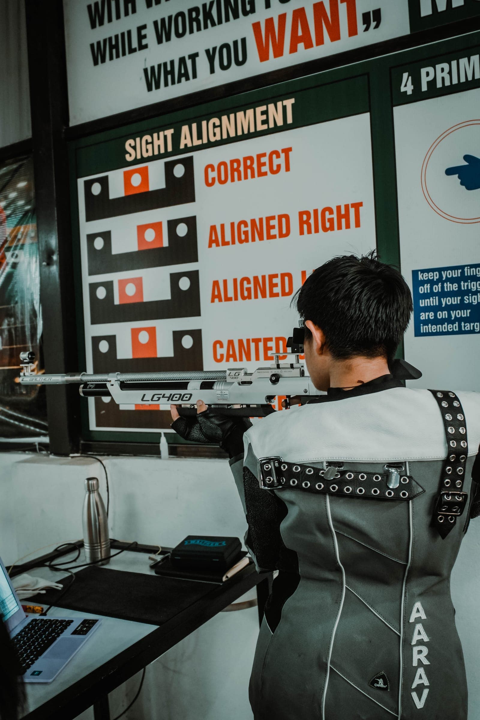 Competitive air rifle training at Aspire Sports Academy