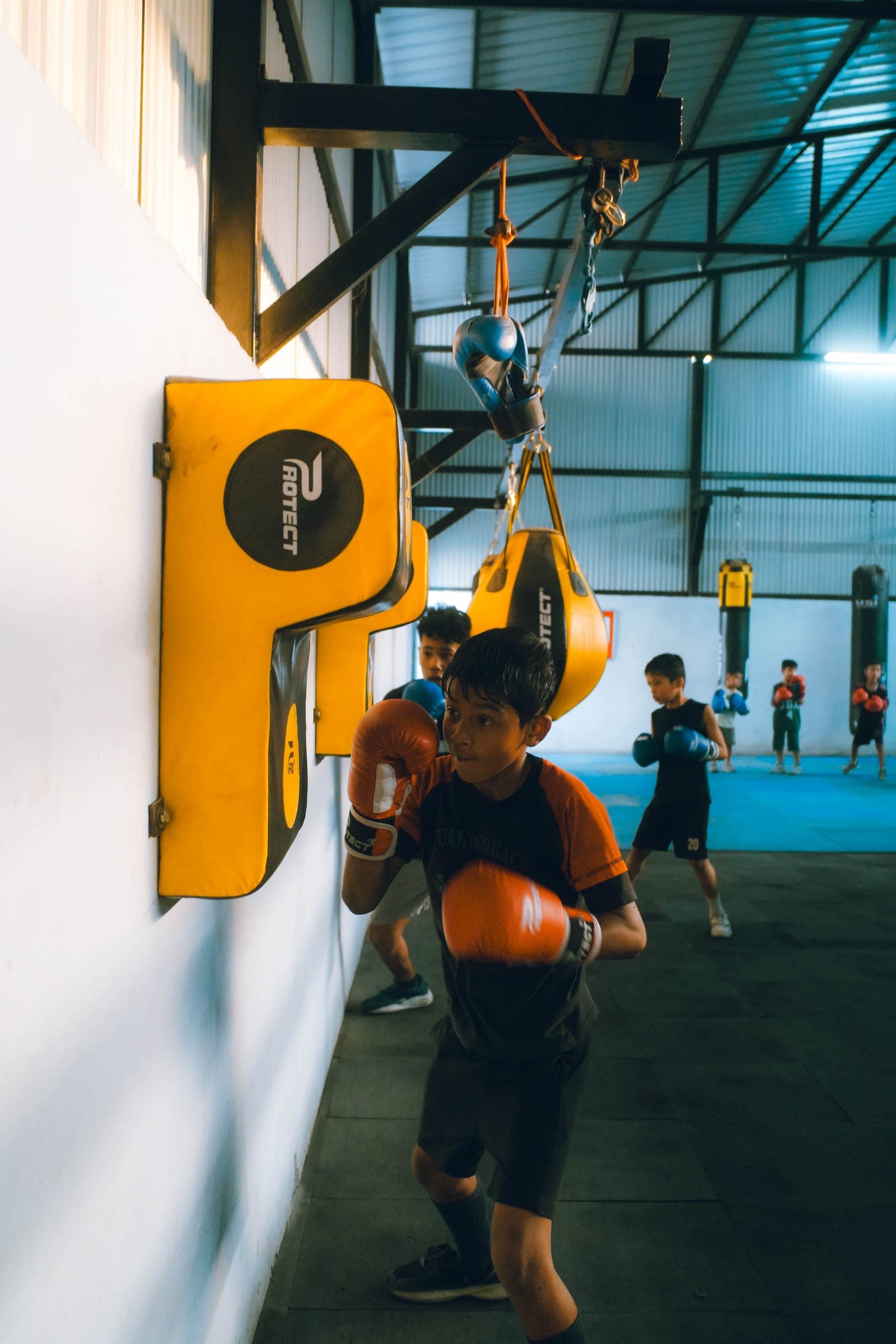 Boxing pad work at Aspire Sports Academy