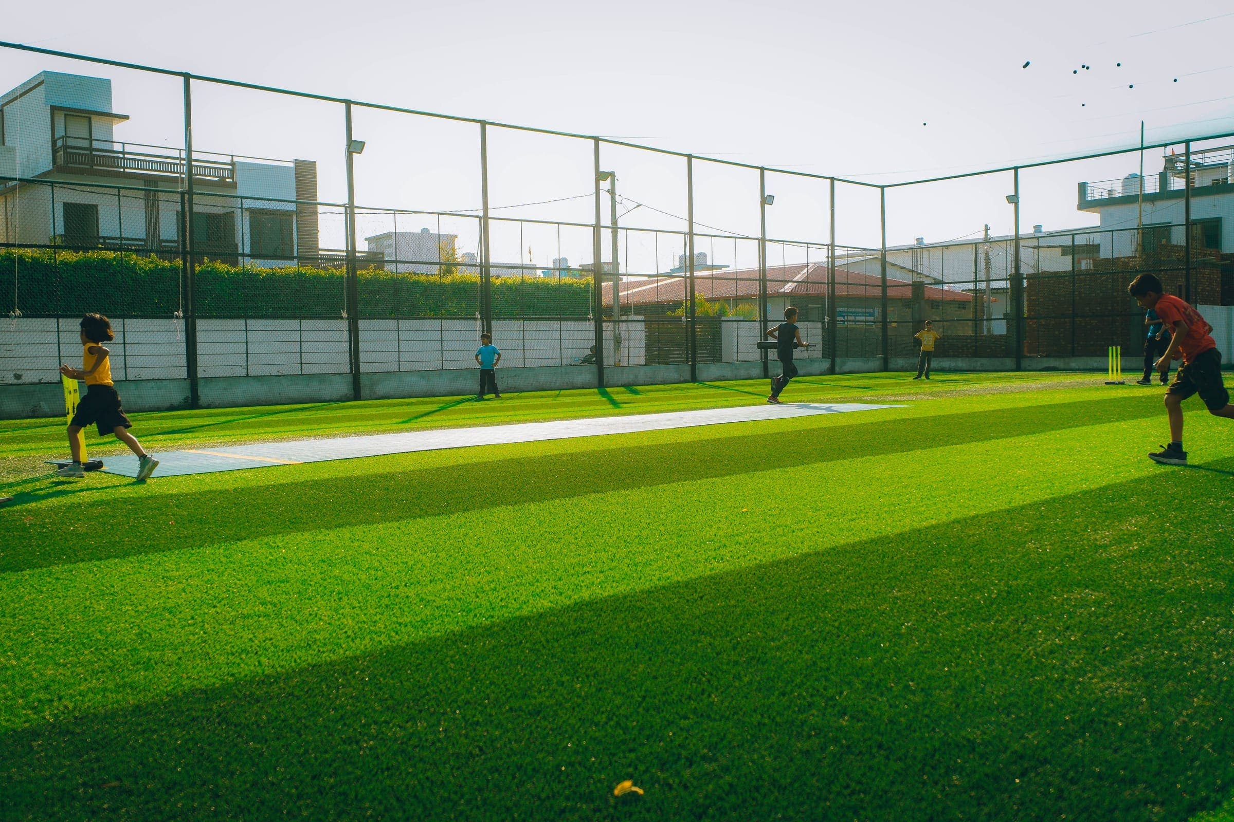 Outdoor cricket turf training at Aspire Sports Academy