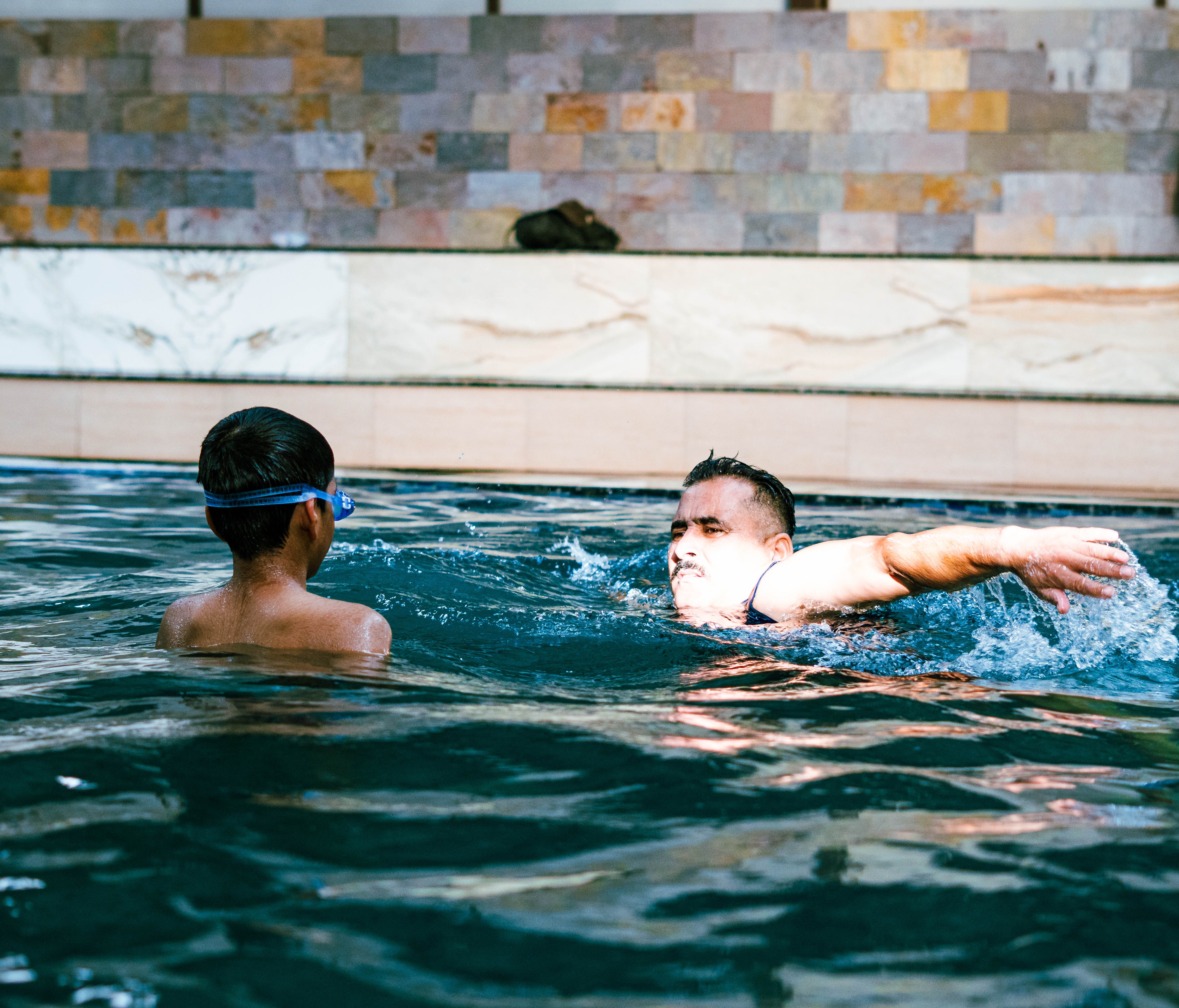 Swimming stroke demonstration at Aspire Sports Academy